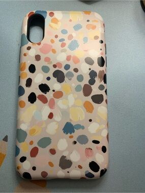 Multicolor Confetti Protective Phone Case - Pink Baser iPhone XR